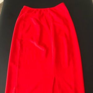 Fire Red Pencil Skirt